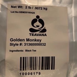 2lb bag of teavana’s golden monkey tea